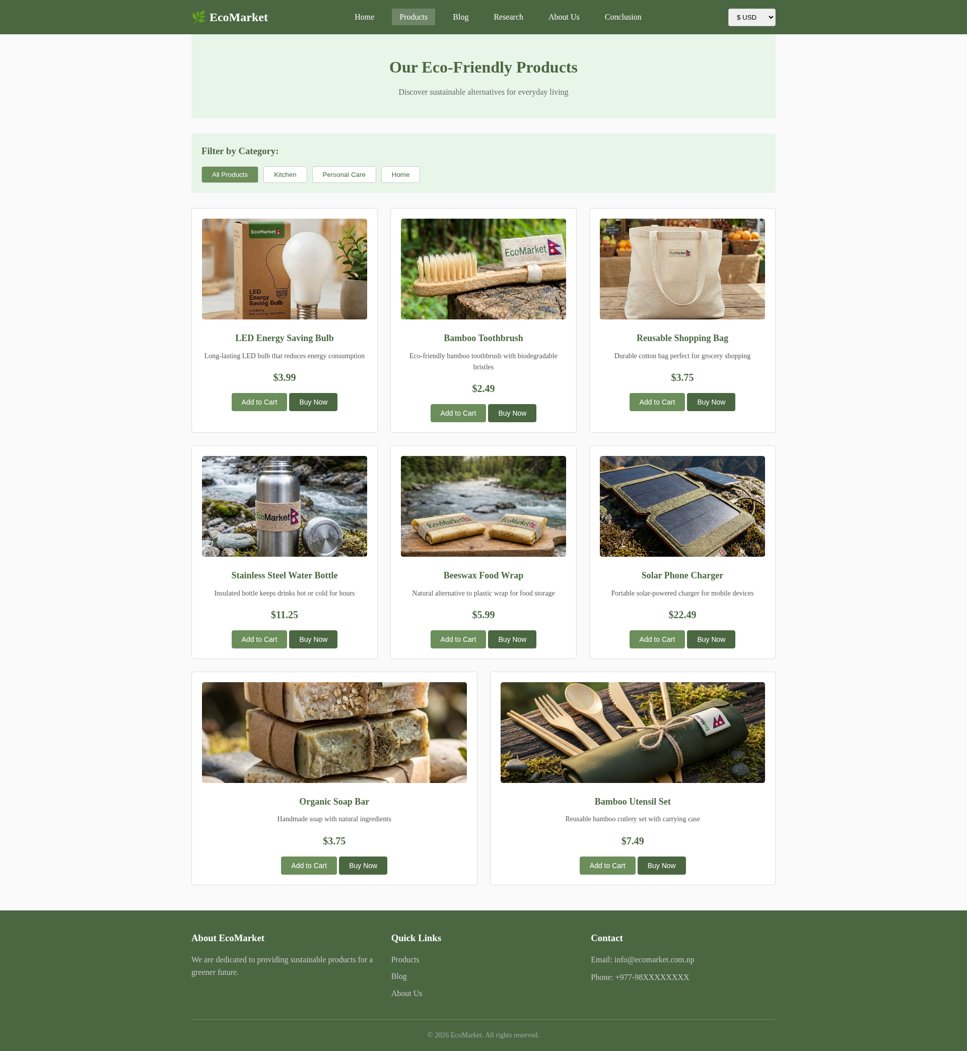 EcoMarket Products Page